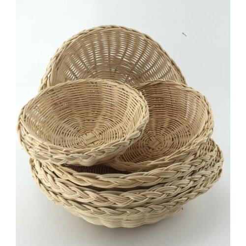 Round White Round White Rattan Casserole with Ears Stone Sand Pot Basket Heat Insulation Pad Handmade Potholder
