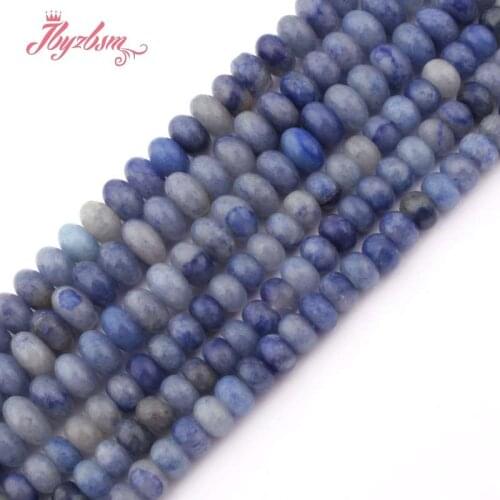 3x6,4x8mm Smooth Rondelle Bead Blue Aventurine Natural Stone Beads For DIY Necklace Bracelets Jewelry Making 15" Free Shipping