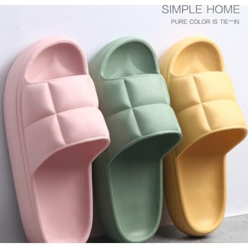 Square thick-soled slippers female summer slipper women outdoor net celebrity home bathroom bath non-slip sandals and slippers
