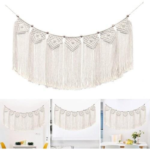 Macrame Wall Hanging Handmade Wallbanner Woven Tapestry Cotton Crochet Decoration Boho Art Decor GQ