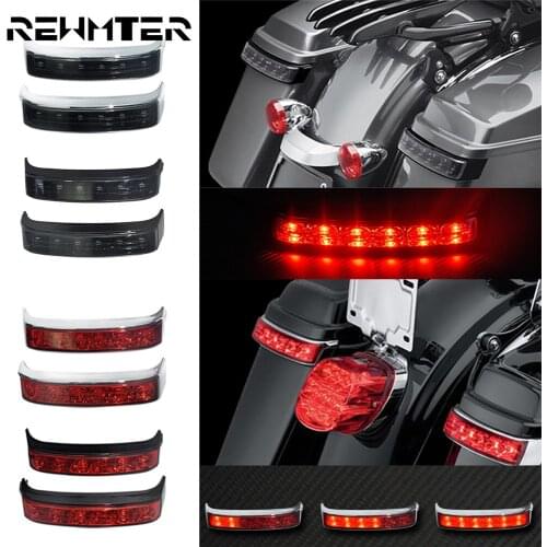 Motorcycle Saddle Bag Luggage Brake Tail Turn Signal Following Light Hazard LED Lamp For Harley Touring 14-19 Road Street Glide