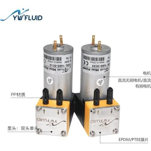 Mini DC12V/24V Motor diaphragm pump Water Oil Liquid ink gas sampling vacuum pump negative pressure suction YW02 urea pump