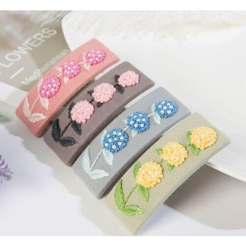 Unfinished Hair Accessories DIY Embroidery Kit Needlework Flower Cross Stitch Set with hoop Handwork Swing Handmade Craft