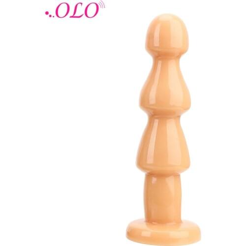 OLO PVC Flexible Huge Size Anal Plug Butt Plug Prostate Massager Anal Stimulation Big Dildo Soft Anus Bead Erotic Toys