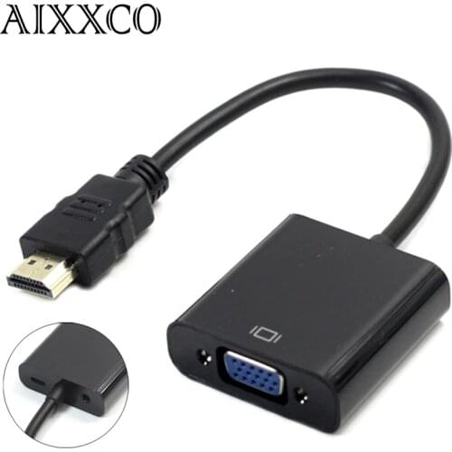 AIXXCO 1080P HDMI to VGA adapter digital to analog audio converter cable for Xbox 360 PS3 PS4 PC Laptop TV box to Projector