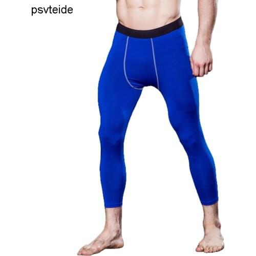 Psvteide Mens Bodyboulding 3/4 tights Men Compression Pants yogapants running leggings male Sports shorts 3/4 training leggings