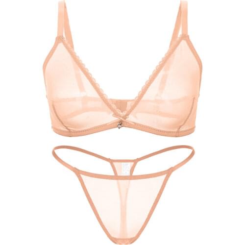 Varsmiss sexy see through thong lace thin bra thong lingerie set ladies underwear gift bra set