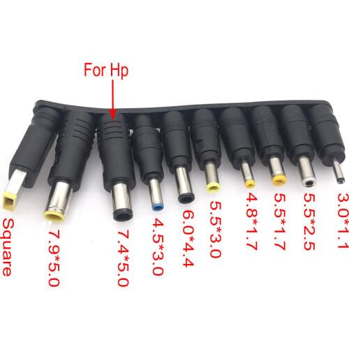 10pcs 5.5x2.1 mm female jack to 6.0*4.4 7.9*5.5 5.5*2.5 3.0*1.1 5.5*1.7 4.5*3.0 male plug DC Power Connector Adapter Laptop