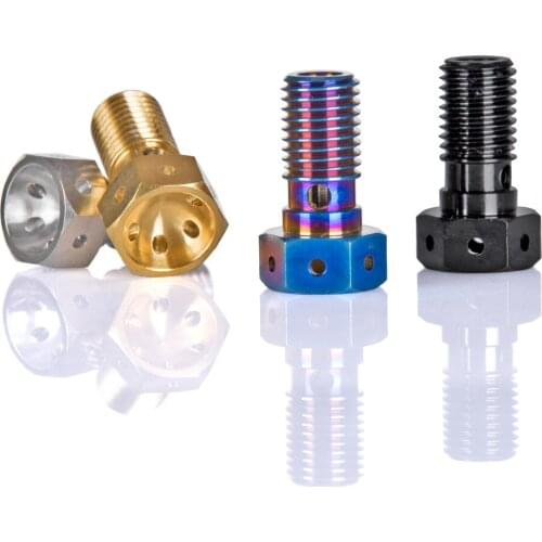 M10x1.25 Pitch 1PC Titanium single Banjo Bolt For Brembo Brake Dual Line Motorcycle parts Screw