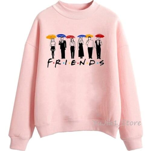 Friends sweatshirt vogue BFF Hoodies women cute pink hoodie ladies winter hoody pullover streetwear oversize roupas hoddies
