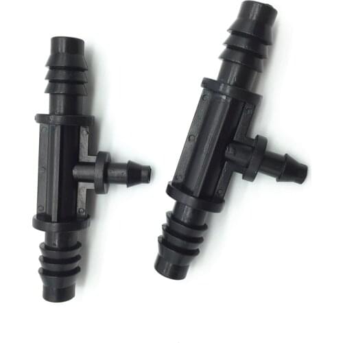 100 pcs Tee connector use in the 8/11mm tube change in 4/7mm Garden Lawn Watering Irrigation barbed connector