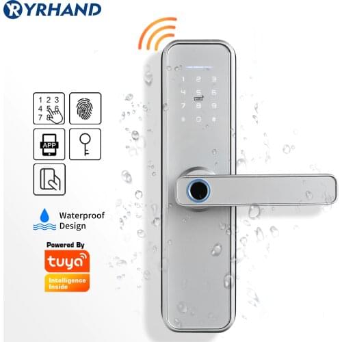 Tuya Smart Door Fingerprint Lock,Security Home Keyless Lock, Wifi Password RFID Card Lock Wireless App Phone Remote Control