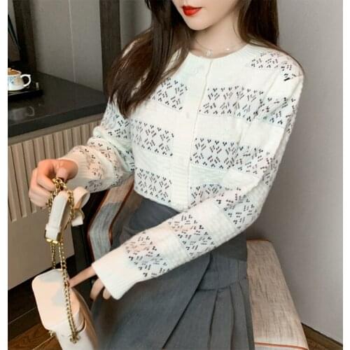 Lady College Style Casual Sweater Clothes 2020 Autumn and Winter New Loose Long-sleeved Sweater Cardigan Jacket Females Tops