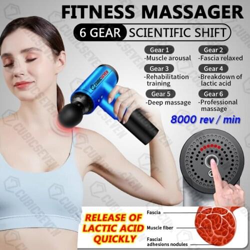 LCD Display Body Massage Gun Exercising Muscle Electric Fascial Gun head Massager for Neck and Back Vibrator Slimming Shaping