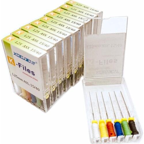Xceldent 10packs Endodontic Root Canal K Files (Hand Use) Dental K-File 21mm/25mm31mm Files Endodontic Instruments Dentist Tools