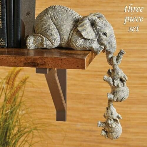 40# Set Of 3 Collections Elephant Statues Vintage Garden Decoration Outdoor Figurines Décoration De Jardin Decorative Miniatures