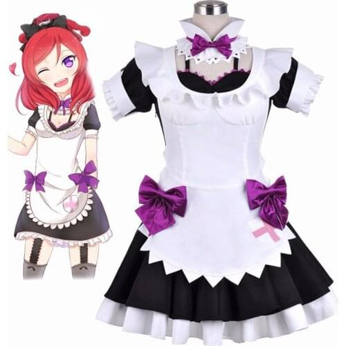 Ainclu Free Shipping Adult Kid Love Live! Nishikino Mak Maid Cosplay Costumes Anime Costume For Christmas Tailor-made/Customize