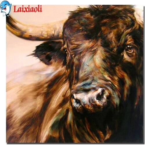 Highland Cattle Diamond Painting Bison Bull Yak Full Square Round Diamond Embroidery Animal cow Cross Stitch Mosaic Home Decor
