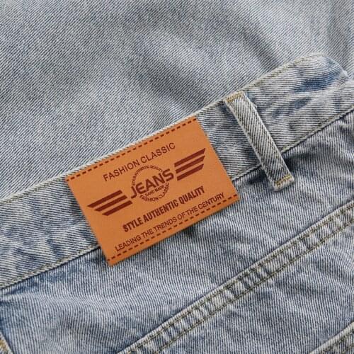 Jeans label in stock/PU/card TAGS Universal jeans leather patch labels good quality leather label for jeans 100pcs/lot