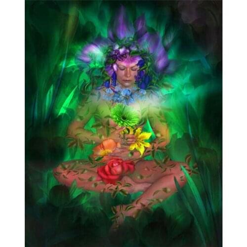 Fantasy picture diamond painting cross stitch full square drill rhinestones diamond mosaic wall sticker flower fairy A5529R