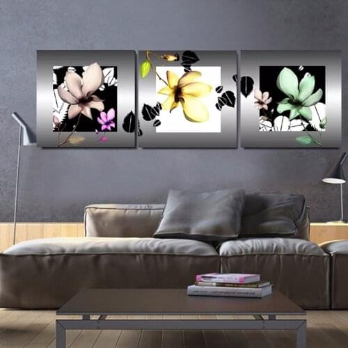 HD Printed Modern Painting On Canvas 3 Panel Colorful Flowers Modular Picture Wall Art Home Decor Posters Frame Living Room