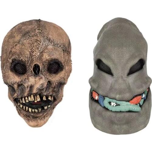 Halloween Latex Mask Horror Scarecrow Ghost Mask Headgear Cosplay Performance Props for Fashion Make-up Theme Party Decorations