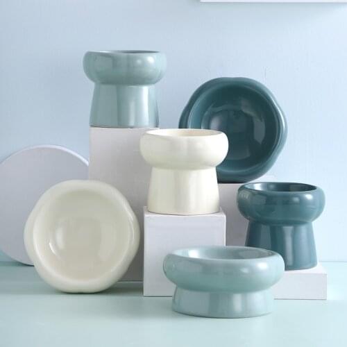 Ceramic Cat Dog Bowl Dog Accessories Durable Multiple Color Option Pet Food Water Feeder Cats Small Dogs Pet Bowl Pet Supplies