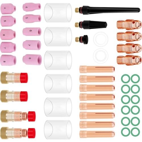 Tig Welding Torch Kit 49pcs TIG Welding Torch Accessories Stubby Gas Lens for Wp-17/18/26