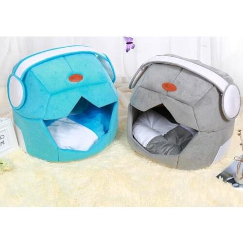 Space Helmet Dog Bed Foldable Pet House for Small Large Dogs Unique Design Double Use Dog Bed House Soft Cat Bed Mat Kennel New