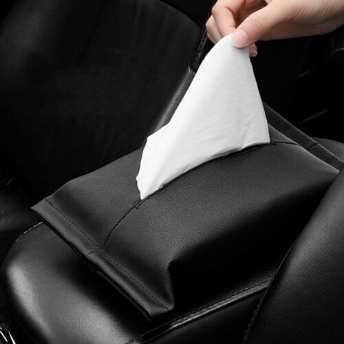 General Motors Leather Tissue Box Car Armrest Box Car Seat Tissue Box Car Parts Decoration Car Storage Car Tissue Storage Box