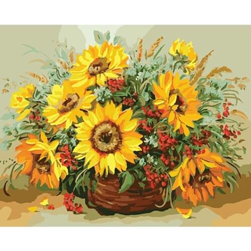 Digital painting by numbers diy home decoration paint on canvas gift craft picture coloring by numbers Daisy flower DY434