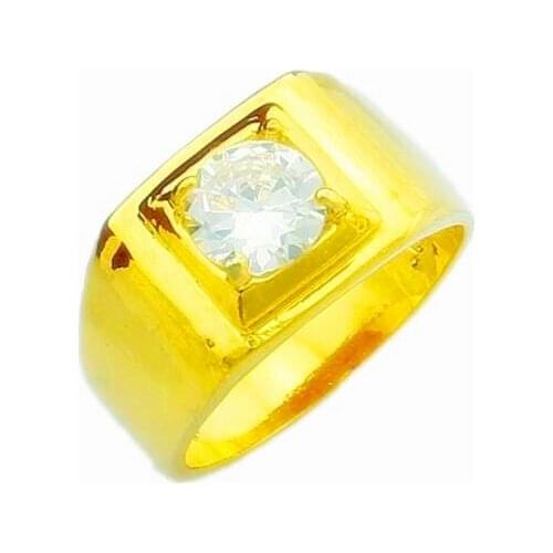 New Arrival!! Fashion 24K GP gold color Mens&Women Jewelry Ring Yellow Gold Golden Finger Ring hot sell YHDR022