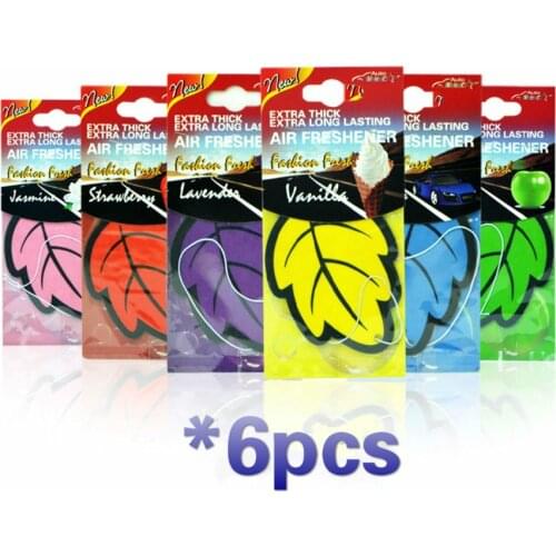 Car Air Freshener 6Pcs Leaves Paper Hanging Pendant Car Perfume Air Freshener Accessories Interior Car Vent Diffuser Auto Smell