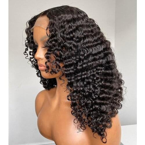 Curly Lace Front Wigs Human Hair Deep 4x4 Lace Closure Wigs for Black Women Ombre Colored Glueless Wigs Pre Plucked curly wig