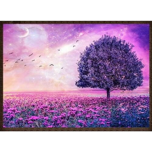 Full Square Drill 5D Diamond Painting Landscape Diy Diamond Embroidery Purple Tree Natural Scenery Mosaic Gift Home Decor