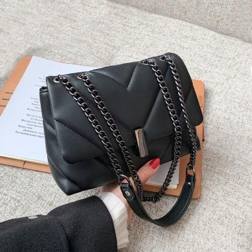 Luxury Simple Pu Leather Crossbody Bags for Women 2021 Fashion Shoulder Bag Female Casual Chain Designer Handbags and Purses