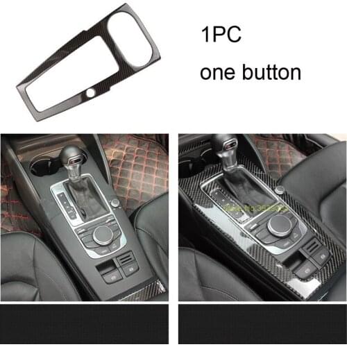 For Audi A3 2014-2018 Real Carbon Fiber Car Interior Gear Shift Knob Frame Cover Trim Moldings Car Styling Accessories