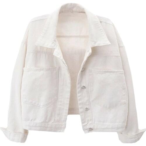 Spring Denim Jacket Women Autumn Korean Fashion Big Pocket Short Jeans Coat Harajuku Loose Ladies Student Outerwear Tide G1019