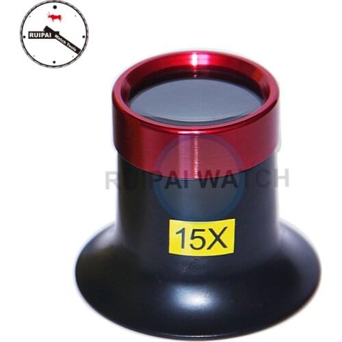 High End Aluminum Alloy 15X Eye Magnifier Loupe Repair Watch Tool Monocular Magnifying Glass Loupe Lens Magnifier for Watchmaker