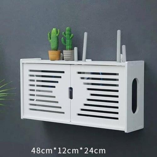 48X12X24CM Punch-free Wireless Router Storage Box Living Room Wall-mounted Shelf Decoration Shielding Box Cable Storage Organize