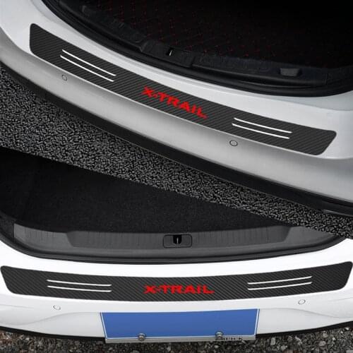 Car Trunk Rear Guard Bumper Carbon Fiber Protector Sticker For Nissan X-TRAIL X TRAIL XTRAIL Car stickers Accessories