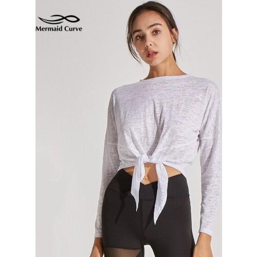 Mermaid Curve 2021 Autumn Plus Size Fitness T Shirts Women Loose Bandage Yoga Long-Sleeve Thin Sports Running Quick-Drying Top