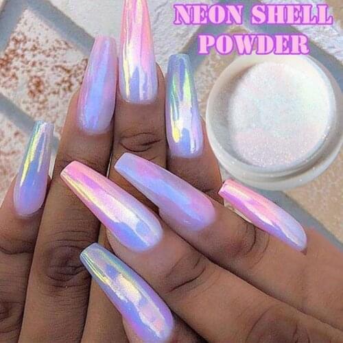 1 Piece Of DIY Magic Color Shell Nail Powder Gradient Glitter Pearl Nail Making Tool Mirror Nail Polish Sequin Decoration