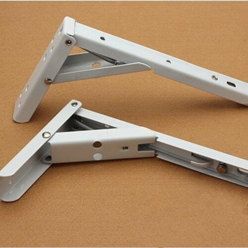 2pcs=1 Pair 4 Sizes Folding Shelf Bracket cold rolled steel triangle bracket White Paint Steel Triangle Shelf Brackets