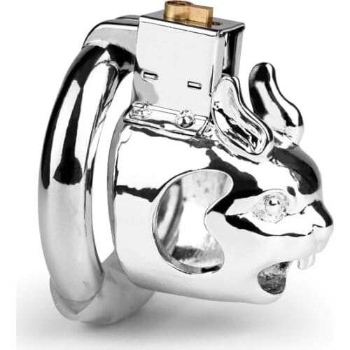 2021 Bunny Small Cock Cage Steel Male Chastity Device Penis Ring Lock Metal Chastity Belt Sex Toys for Men Penis Adult Supplies