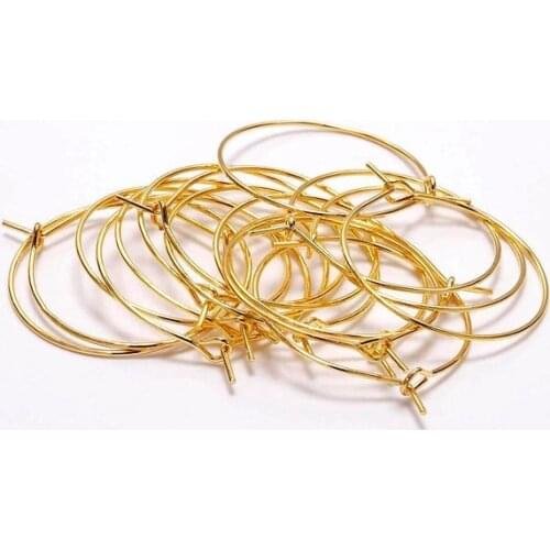 50pcs/lot Stainless Steel gold Big Circle Wire Hoops Loop Earrings Dangle Earring Jewelry Making Findings Accessories Hand Made