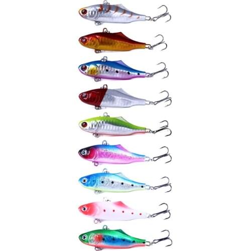 9Pcs 7cm 23g winter VIB fishing lure with lead inside hard bait diving swivel jig wobbler lure ice sea fishing tackle