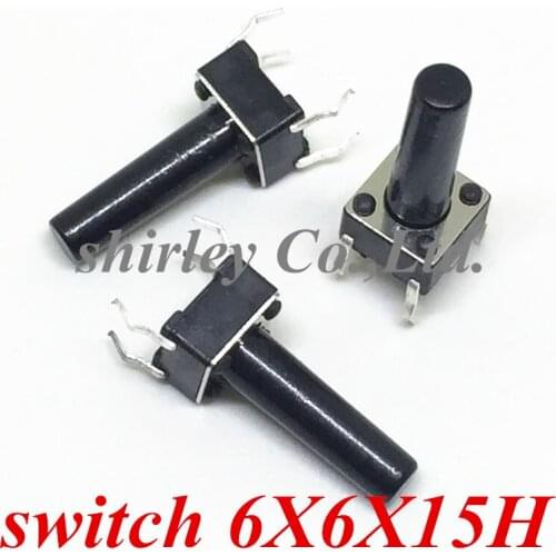 Free shiiping 500Pcs/lot 6mm*6mm*15mm Micro Push Button Tactile Tact Momentary DIP-4 Electronic Switch 6X6X15H