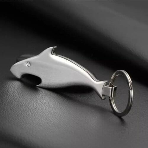FREE EXPRESS SHIPPING by DHL, 100pcs / Silver Shark Shape Metal Alloy Party Key Opener and Key Holder