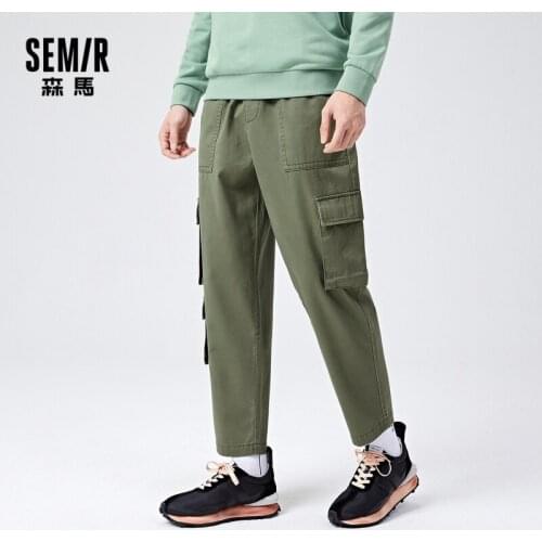 SEMIR Casual Trousers Men 2021 Spring New Loose Tapered Trousers Personality Trend Big Pocket Overalls Pants Men